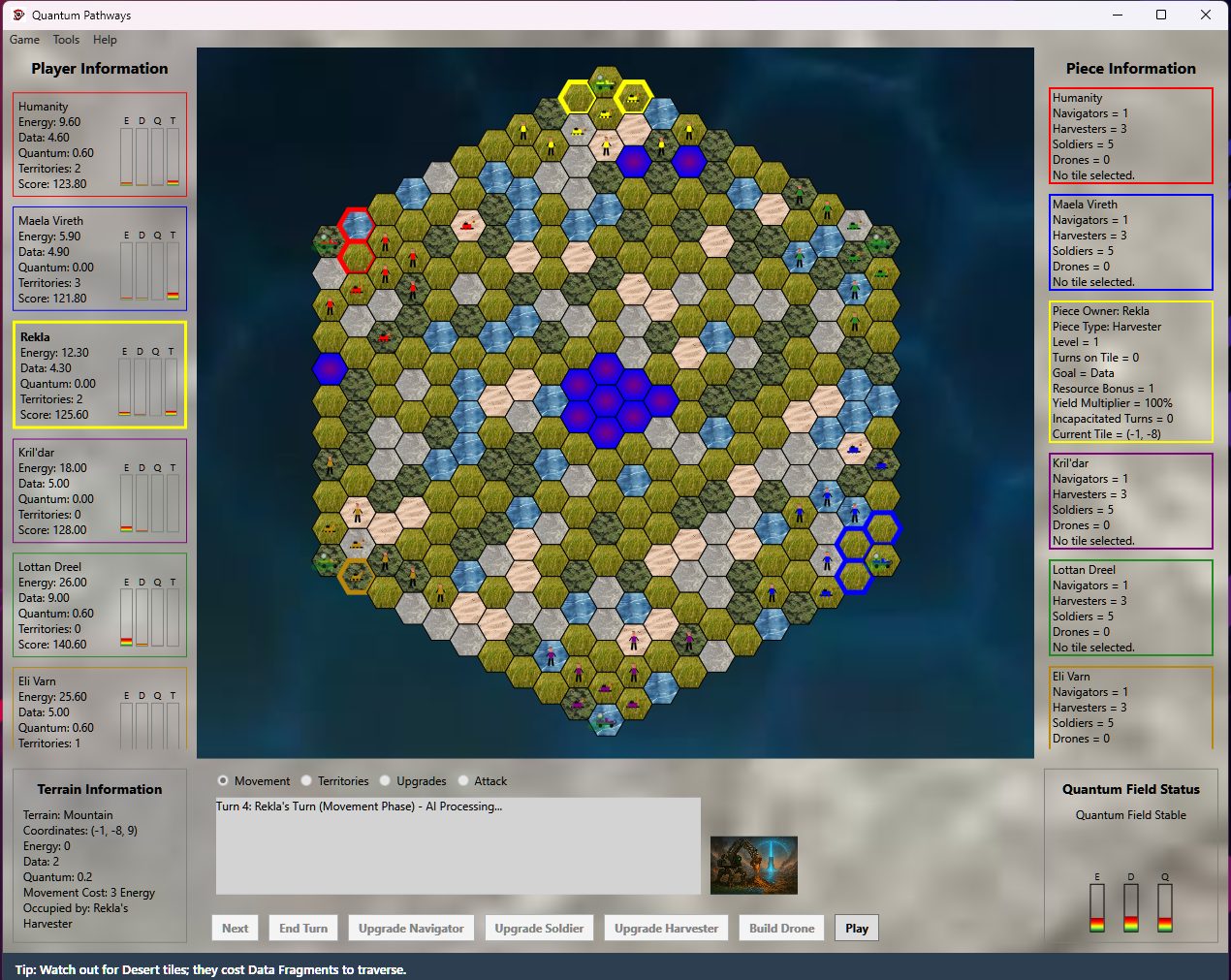 Hex map with units and territories